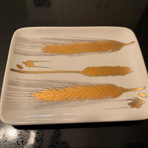 Mid Century Piero Fornasetti Corn Husk Gold Leaf Trinket Tray - Rare